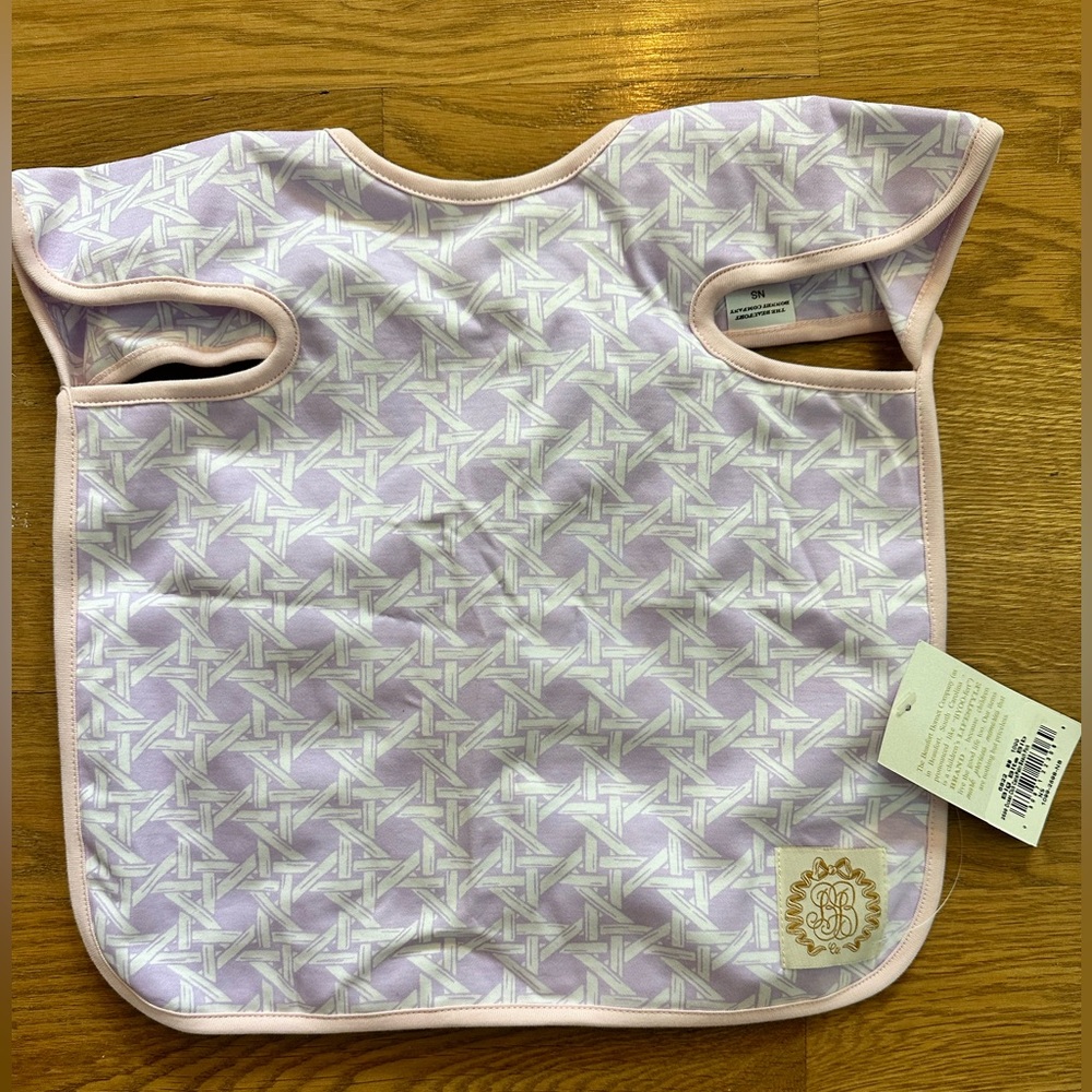 Beaufort Bonnet Company Big Bite Bib - Ocean Club Cane/Palm Beach Pink NWT